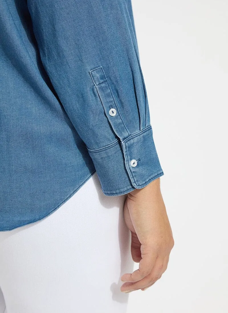 Bay Crop Chambray Shirt Curvy