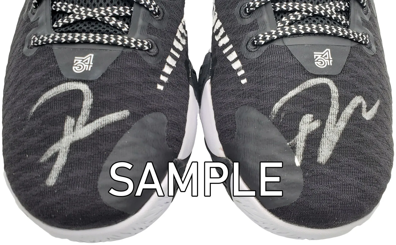 GIANNIS ANTETOKOUNMPO AUTOGRAPHED BLACK NIKE SHOES 12 PAIR BECKETT 197429