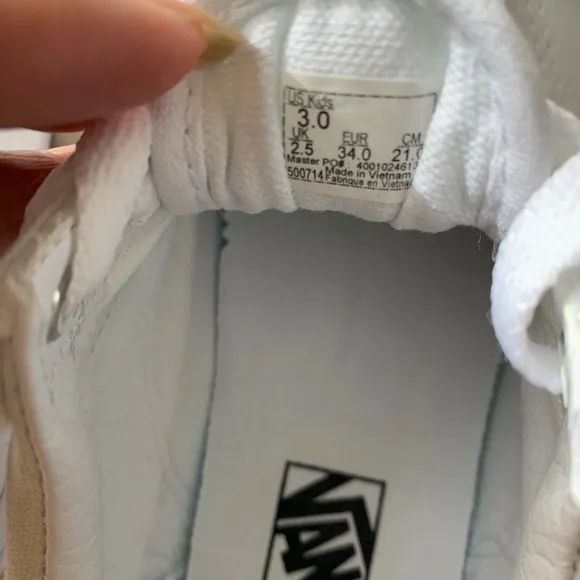 Girls White‎ Vans Sneakers Size 3