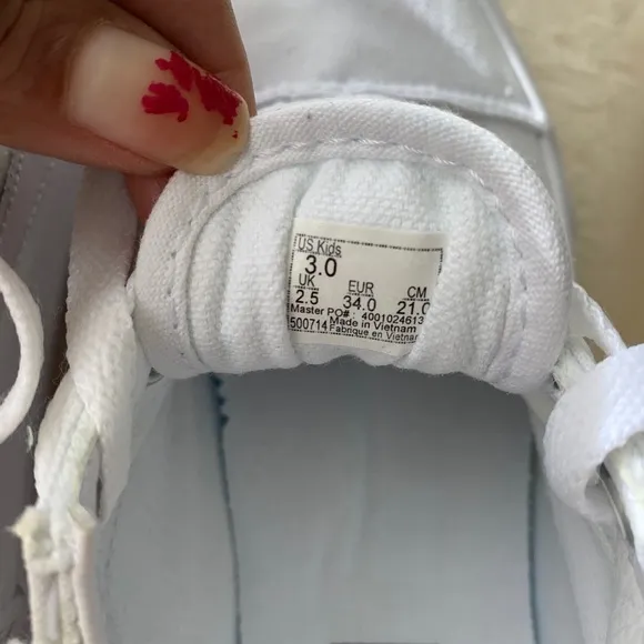 Girls White‎ Vans Sneakers Size 3