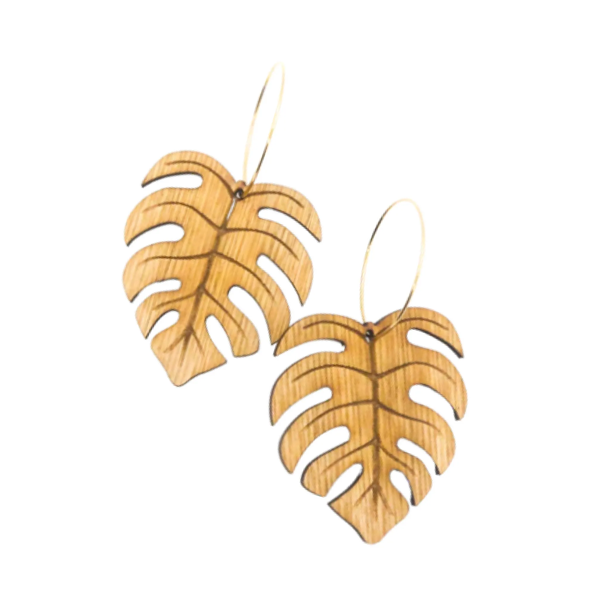 Hawaii Wood Earrings | MONSTERA