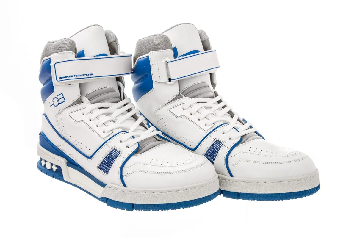 Louis Vuitton Men's Blue & White Sneaker Boot High Top SZ 7