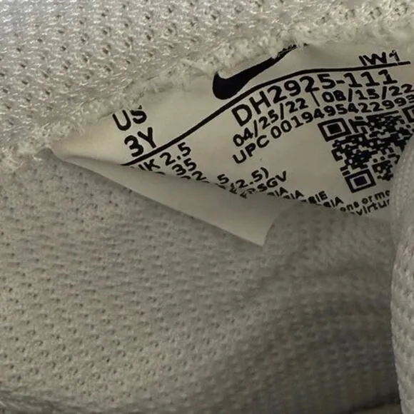 Nike Airforce 1 ‘Triple White’ Kids Sneakers- 3 Y