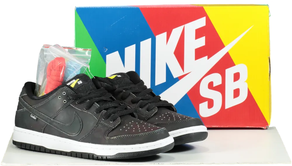 Nike CZ5123 Black SB Dunk Low Pro QS Trainers 👟 UK 07 👟