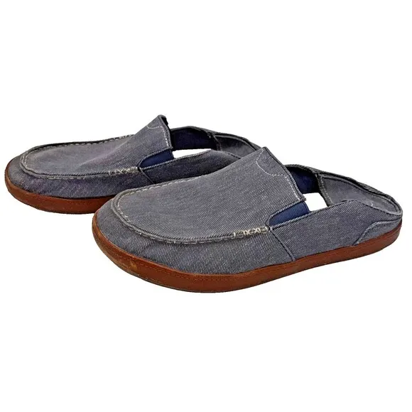 OLUKAI Puhalu Canvas Vintage Indigo Tan Size 10.5