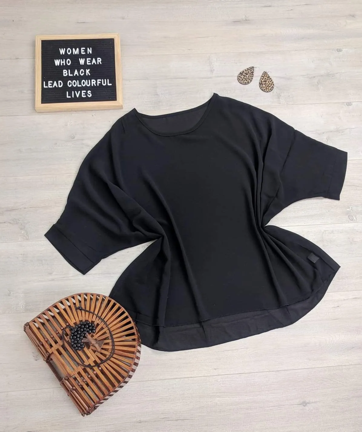 PRE-ORDER** Black Draped Top - Essential Collection
