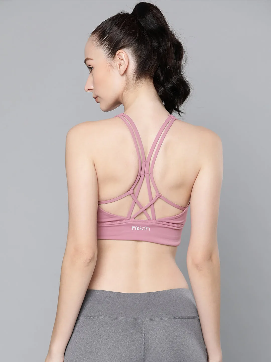 Women's Multi Strap Mauve Sports Bra