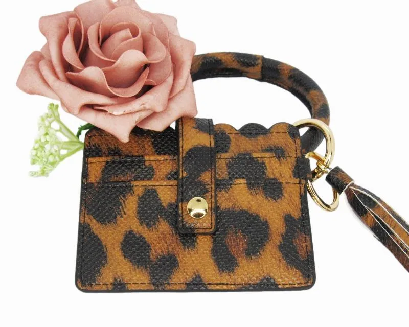 Wristlet Keychain & Wallet - Leopard